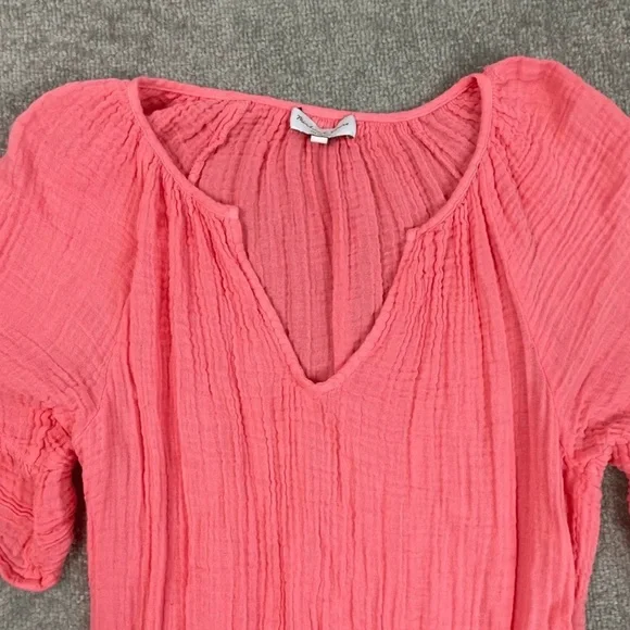 Michael Stars LA Women’s Pink Ruched Raglan Sleeve Mini Dress - Picture 2 of 4